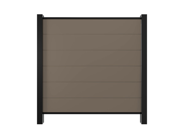 Gartenzaun Sichtschutzzaun PVC Stecksystem Walnuss Holzstruktur