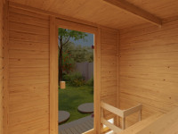 Vorschau: Gartensauna Lenchen 2 natur SPARSET mit 9 kW Ofen und ext. Steuerung Vorschau: Gartensauna Lenchen 2 natur SPARSET mit 9 kW Ofen und ext. Steuerung