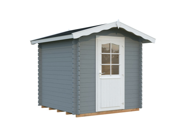 Gartenhaus Vivian 3,8 m² 28 mm hellgrau/weiß