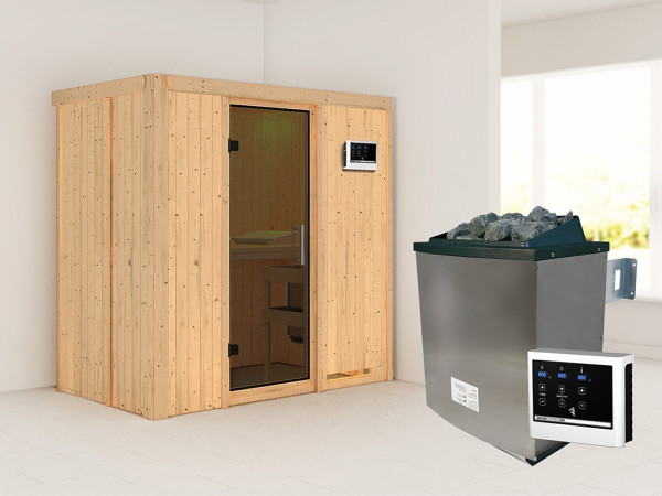 Sauna Systemsauna Variado, inkl. 9 kW Ofen mit externer Steuerung