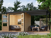 Vorschau: Hybrid-Gartenhaus Jupiter A Set naturbelassen-anthrazit Vorschau: Hybrid-Gartenhaus Jupiter A Set naturbelassen-anthrazit