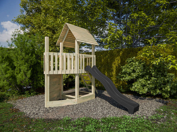 Spielturm Ship Tower KDI inkl. Rutsche grau