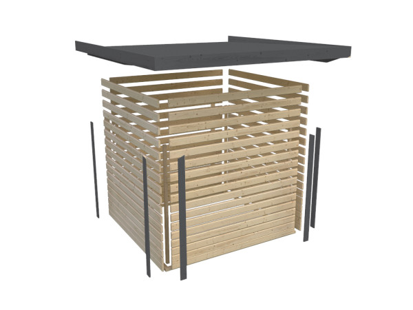 Hybrid-Gartenhaus Jupiter D Set wassergrau-anthrazit