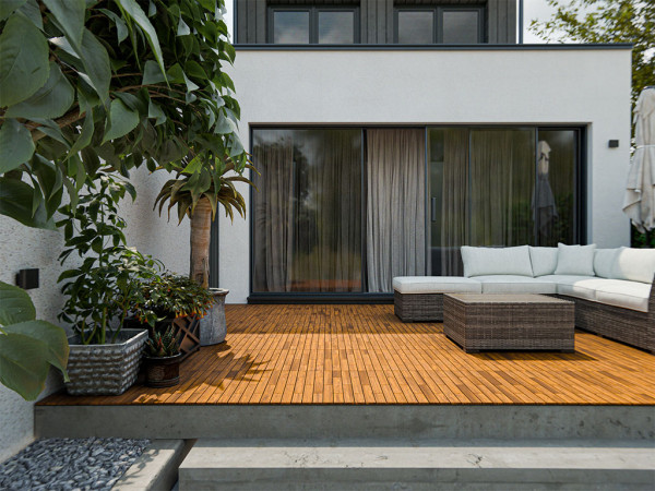 Terrassenfliese Akazie Natur Holzfliese