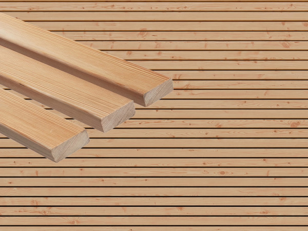 Fassadenverkleidung Sibirische Lärche Rhombusprofil