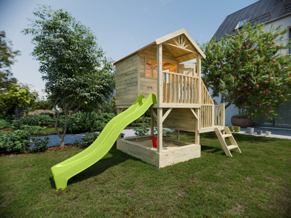 Stelzenhaus Amsterdam KDI inkl. Rutsche grün