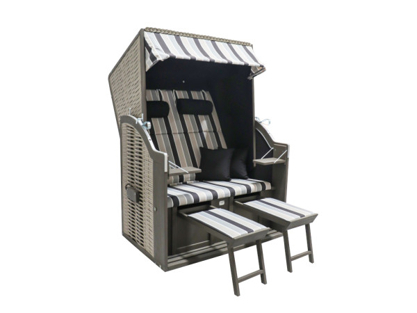 Strandkorb Compact Design 435 PE nature grau