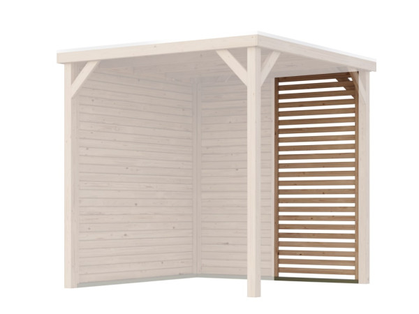 Seitenwand Lamellen Optik für Pavillon Cubeco halb