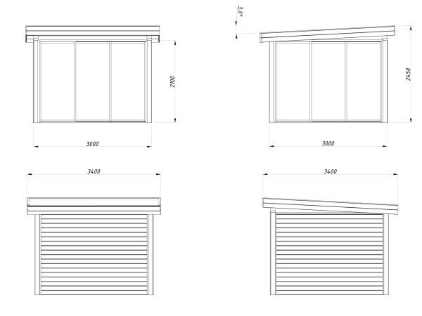 Gartenhaus Lenna 8,3 m² Set 401 Slide 28 mm