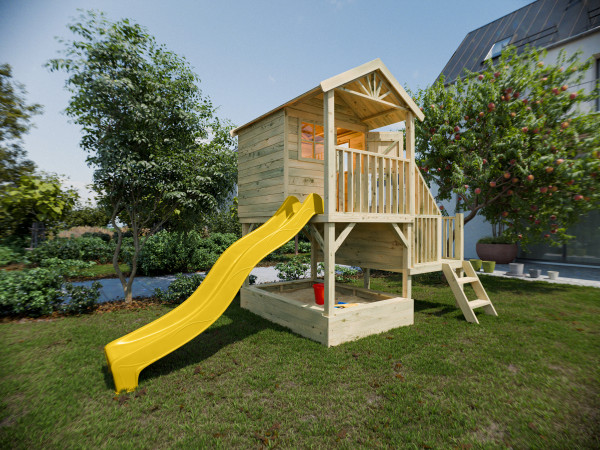 Stelzenhaus Amsterdam KDI inkl. Rutsche gelb