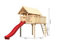 Vorschau: Stelzenhaus SET Fidel naturbelassen inkl. Rutsche rot Vorschau: Stelzenhaus SET Fidel naturbelassen inkl. Rutsche rot