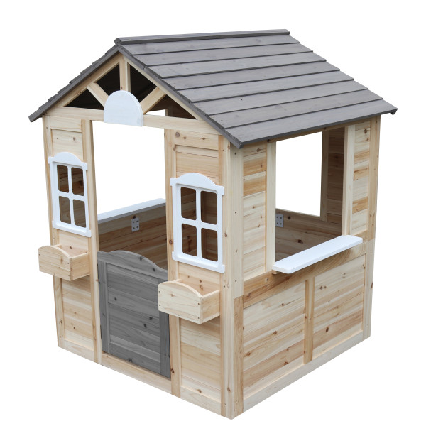 Spielhaus Kela transparent-grau-weiß lackiert