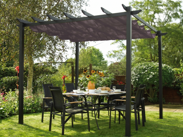 Aluminium-Pergola "Latina 3x3" dunkelgrau