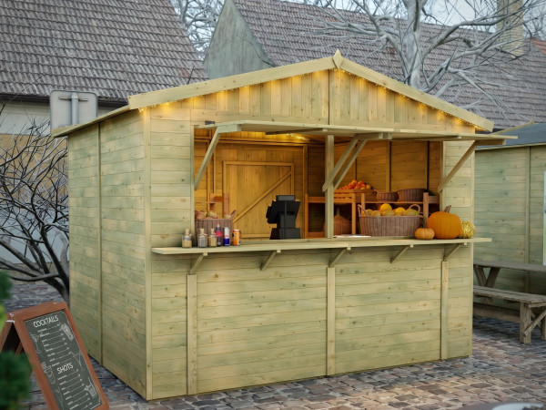 Marktstand - Verkaufsstand Rudolf 16 mm KDI grün inkl. Boden