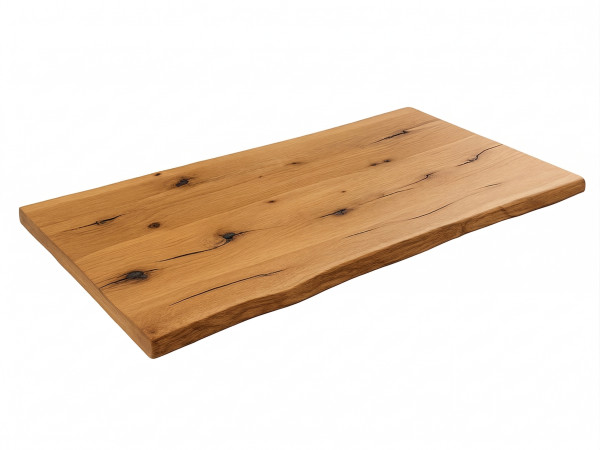 Tischplatte mit Waldkante aus Eiche