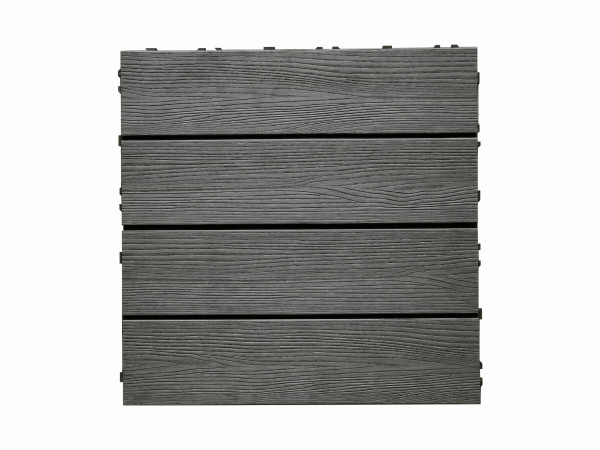 WPC-Fliese Holzoptik Silver Grau