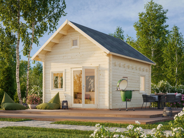 Gartenhaus Kendra 18,4 m² 70 mm naturbelassen