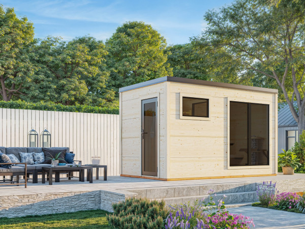Saunahaus Blockbohlenhaus Grace Sauna 8,2 m² 56 mm naturbelassen