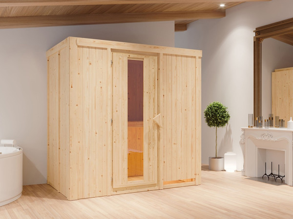 Sauna Systemsauna Variado, inkl. 9 kW Ofen mit integrierter Steuerung