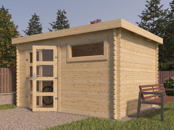 Gartenhaus Blockbohlenhaus Todd 28 mm naturbelassen