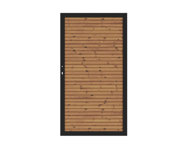 Sichtschutzzaun SYSTEM NEO Thermo-Holz Tor Anthr.-Rahmen