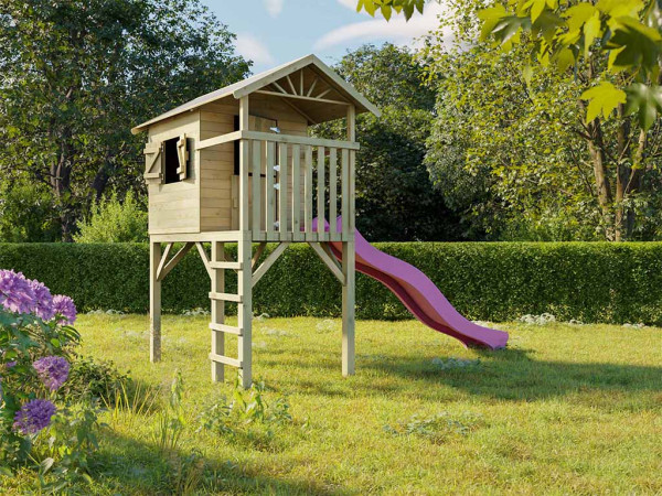 Stelzenhaus Tree Hut KDI inkl. Rutsche pink