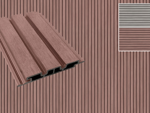 Fassadenverkleidung WPC Hellbraun Rhombusprofil