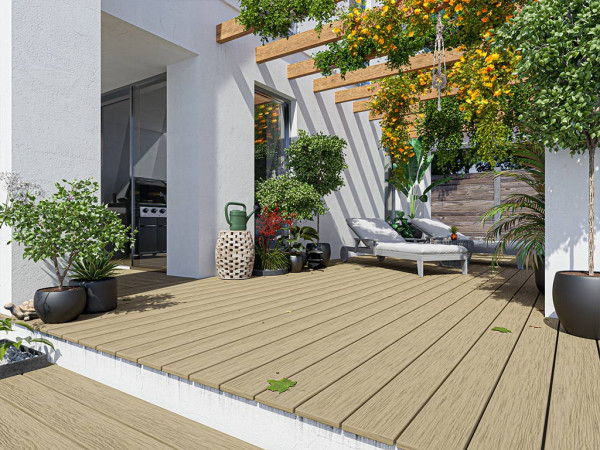 Terrassendiele WPC Premium RHK Light grey Hohlkammerprofil