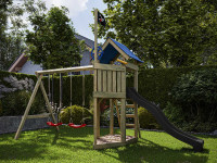 Spielturm Pirat Captain Jolly KDI mit Doppelschaukel inkl. Rutsche grau + Sitze rot Spielturm Pirat Captain Jolly KDI mit Doppelschaukel inkl. Rutsche grau + Sitze rot