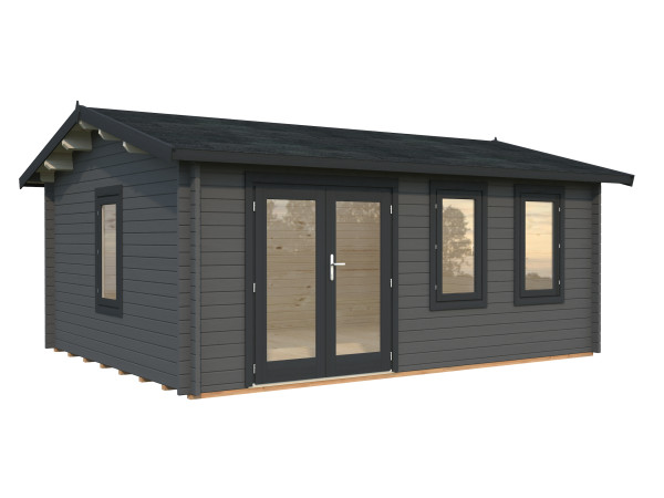 Gartenhaus Iris 19,1 m² 44 mm dunkelgrau/anthrazit