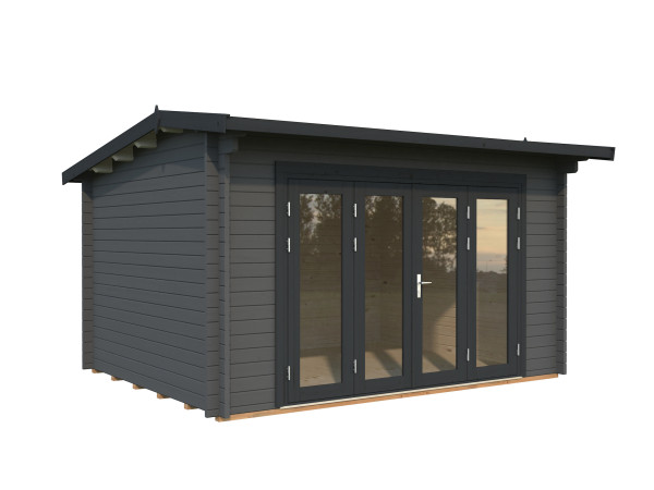 Gartenhaus Ines 11,1 m² Bifold 44 mm dunkelgrau/anthrazit