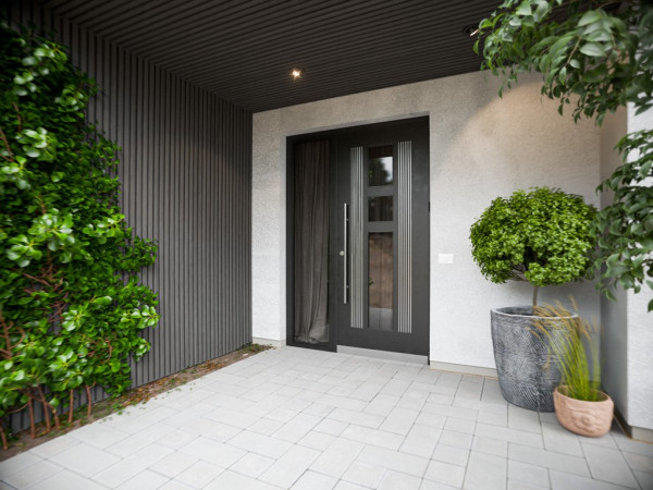Fassadenverkleidung WPC WEO35 Dark Grey Rhombusprofil