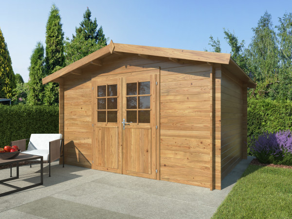Gartenhaus Valentine 9,0 m² 28 mm braun KDI