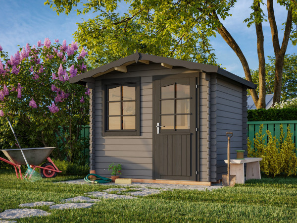 Gartenhaus Emma 4,6 m² 28 mm dunkelgrau/anthrazit