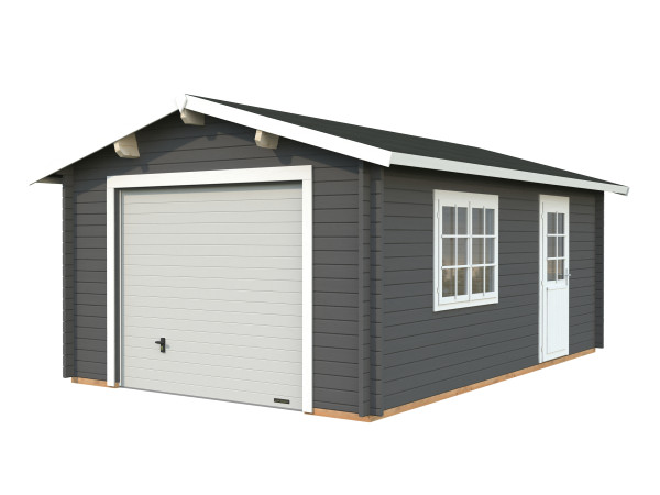 Garage Roger 19,0 m² mit Sektionaltor 44 mm dunkelgrau