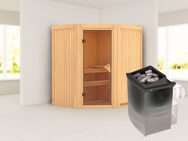 Sauna Systemsauna Taurin, inkl. 9 kW Ofen mit integrierter Steuerung