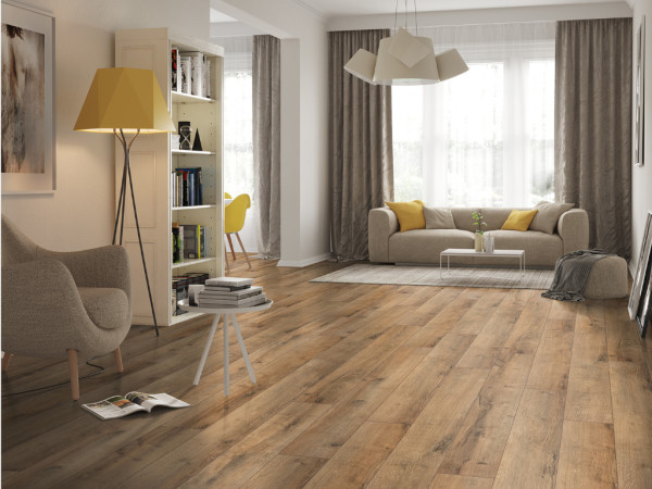 Basicfloor Laminat Eiche natur grau Landhausdiele