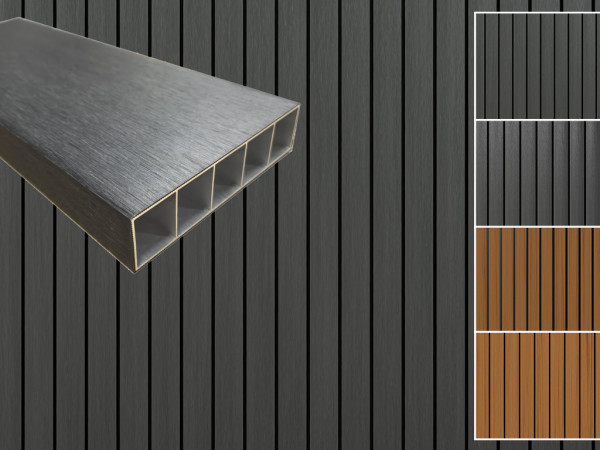 Sonnenbrecher - Fassadenprofil WPC Sonnenschutz Co extrudiert Charcoal