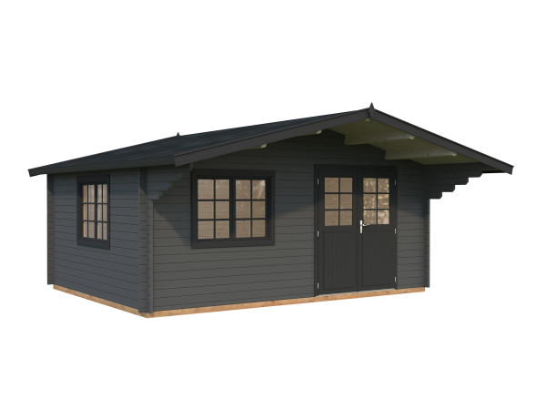 Gartenhaus Sally 19,1 m² 44 mm dunkelgrau/anthrazit