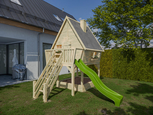 Stelzenhaus Clubhouse KDI inkl. Rutsche grün