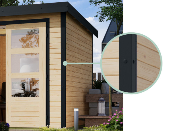 Hybrid-Gartenhaus Jupiter D Set wassergrau-anthrazit