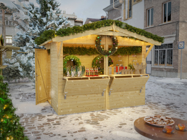 Marktstand - Verkaufsstand Stella 5 m² 16 mm naturbelassen
