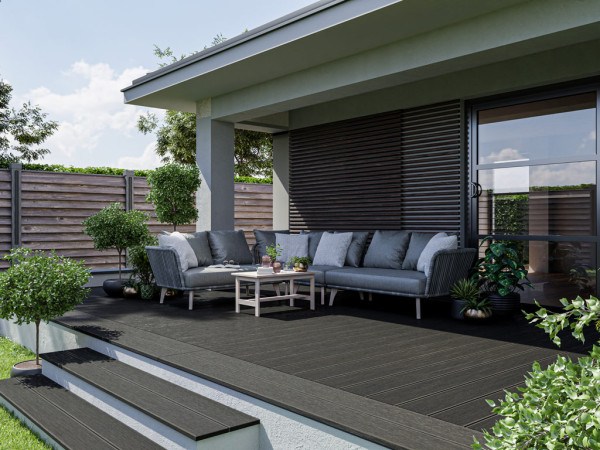 Terrassendiele WPC Anthrazit - XL Breitdiele