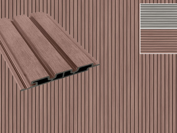 WPC-Fassadenprofil hellbraun