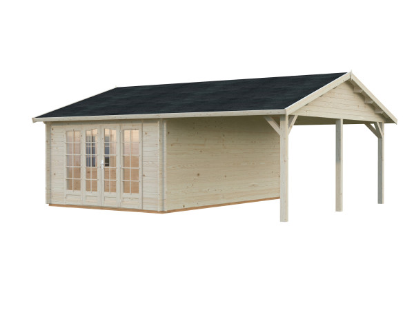 Gartenhaus Irene 19,0+16,2 m² 44 mm transparent