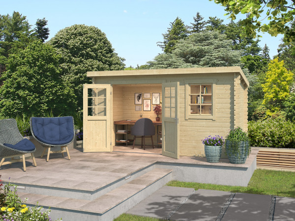 Gartenhaus Blockbohlenhaus Amira 175 28mm Naturbelassen