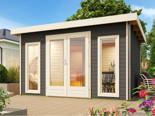 Saunahaus Mainburg 2 terragrau 38 mm