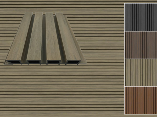 Fassadenverkleidung WPC co-extrudiert Antique 4-fach Rhombusprofil