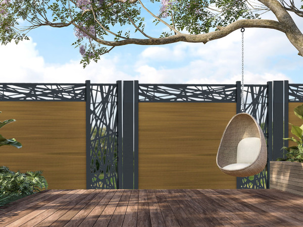 WPC Boston Steckzaun Teak