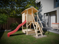 Vorschau: Stelzenhaus Nele naturbelassen inkl. Rutsche rot Vorschau: Stelzenhaus Nele naturbelassen inkl. Rutsche rot